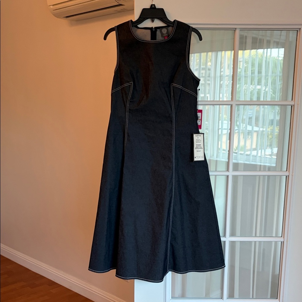 Vince Camuto Navy Midi Dress - Picture 5 of 7